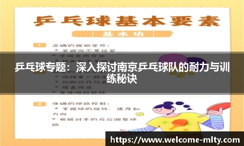 乒乓球专题:深入探讨南京乒乓球队的耐力与训练秘诀